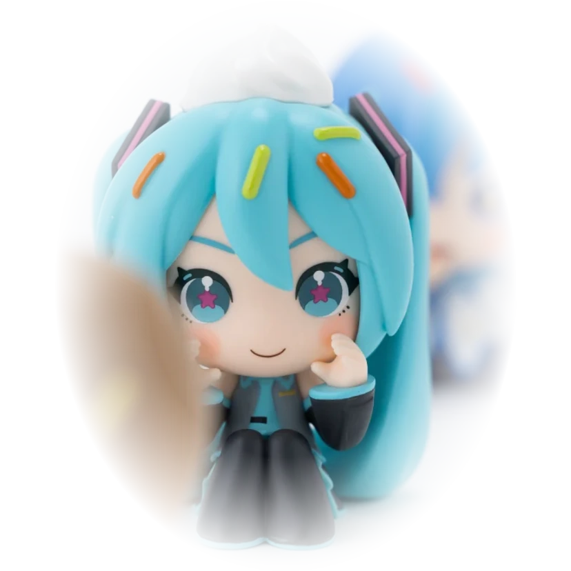 Hatsune Miku PERIHAPI figure photographed by Takara Tomy Arts