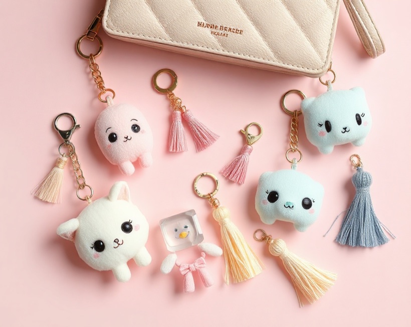Cute kawaii bag charms, phone straps and keychains