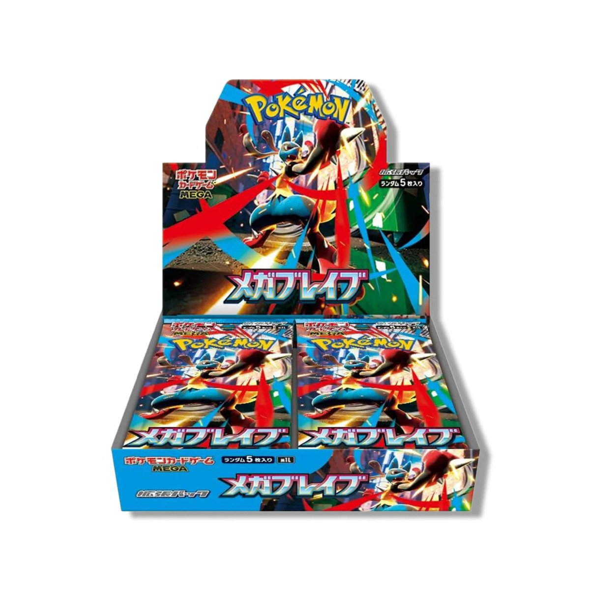 A sealed display box of Japanese Pokémon trading-card booster packs.