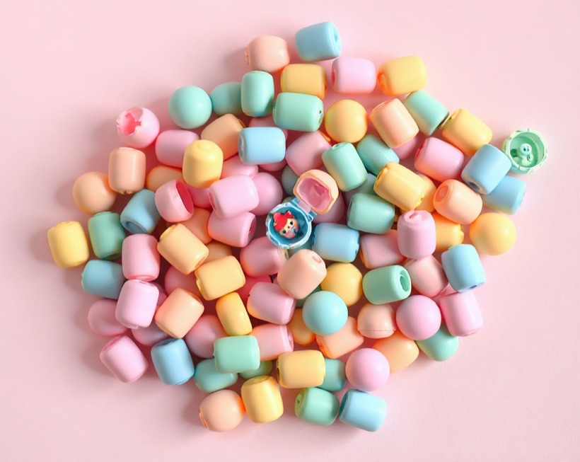 Colourful gachapon capsule toys