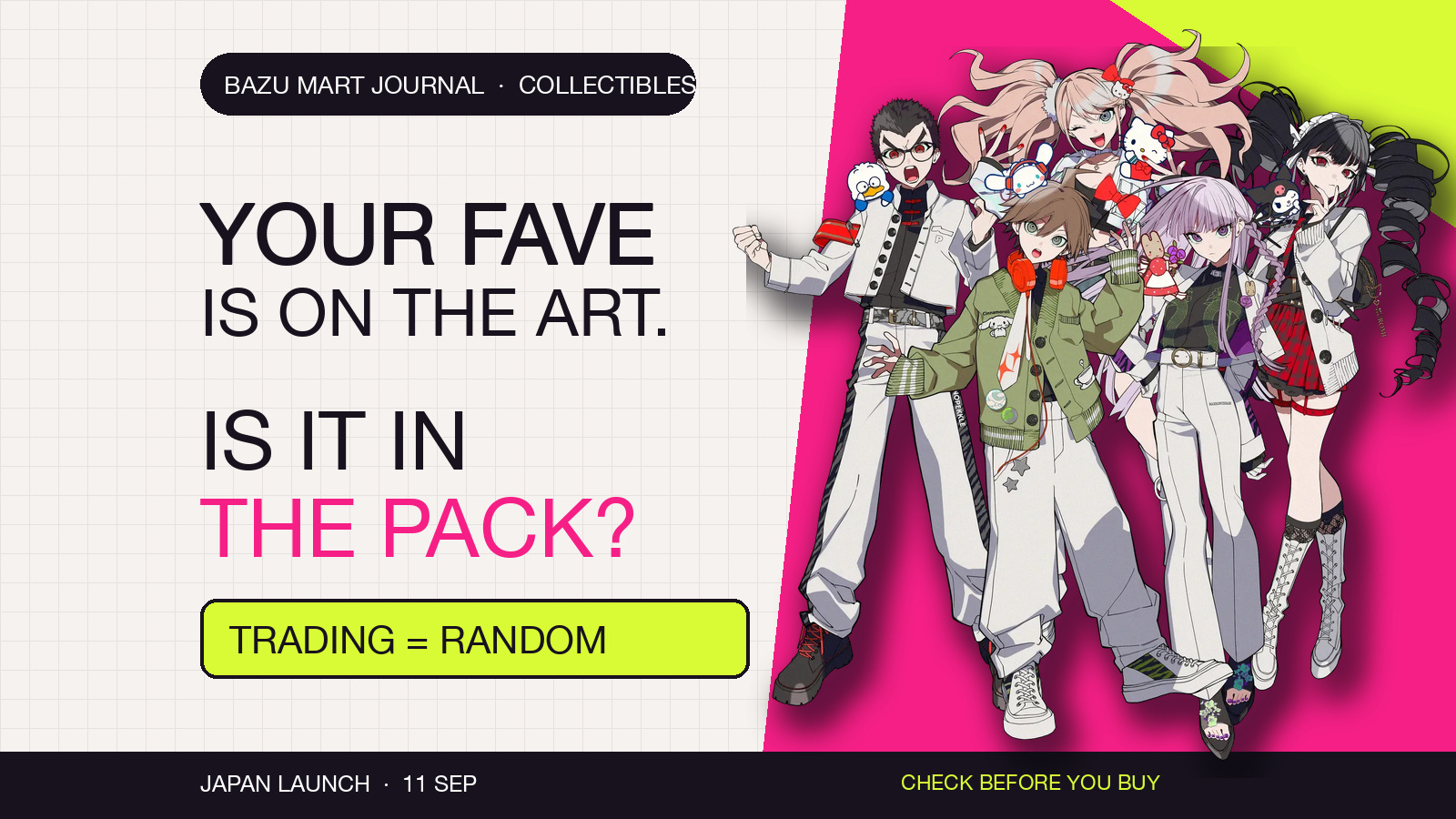 Before you preorder Danganronpa × Sanrio, check the word 'trading'
